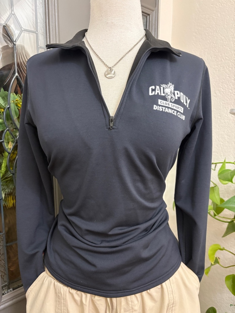 GH Sports Cal Poly Distance Club Black Quarter-Zip Performance Top